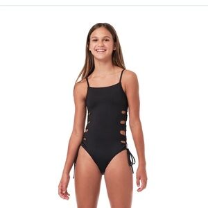Submarine Girls Bathingsuit with Cut out side detail Size 12 Black